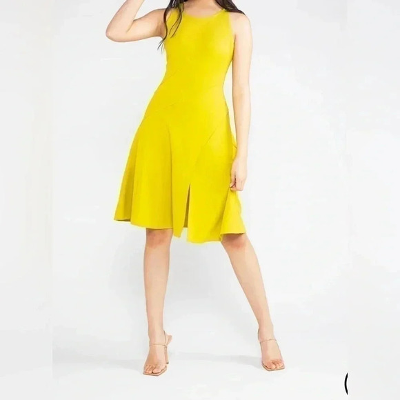 Chloe Kristyn Krisette Flare Knee-length Short Dress Chartreuse Size XXS - Picture 1 of 12